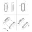 Lampa gabarit 110x46 LED, cu protectie, 3 functii, alb-galben-rosu, cu suport, FT-039 I LED Fristom