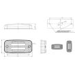 Lampa gabarit, 114x54, LED, cu suport si semnalizare, W158 1137 Was
