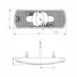 Lampa gabarit 122x44, 4 LED-uri, rosie, fara suport, Hor85 LD 2217 Horpol