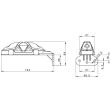 Lampa gabarit 120x35, LED, alba/galbena/rosie, 3 functii, cu suport in unghi, 12-36V, FT-038-2 Fristom