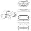 Lampa gabarit 124x51, LED, rosie, 12-36V, FT-070-C Fristom