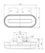 Lampa gabarit 124x51, LED, cu semnalizare, cu suport, galbena, 12-36V, FT-071-Z+K Fristom
