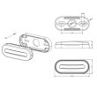 Lampa gabarit 124x51, LED, functie semnalizare, cu suport, galbena, 12-36V, FT-071-Z Fristom