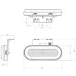 Lampa gabarit 124x49, LED, cu semnalizare, contur iluminat, suport, galbena, W198 1420 Was