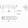 Lampa gabarit 180x45, 4 LED-uri, incastrabila cu mufa, lumina alba, Scania R 4, BK69508