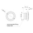Lampa gabarit fi28, cu LED, incastrabila (fi19.6), rosie FT-074C Fristom