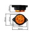Lampa gabarit fi60, LED, galbena, cu suport cu urechi, 24V, 1465