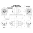 Lampa gabarit cu brat 52mm, 2 LED-uri, alb cu rosu, Hor51, LD465 Horpol