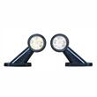 Lampa gabarit brat 108mm, oblic 45°, LED, 12-24V, lentile incolore, dreapta W21.7W 501P Was 