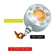 Lampa gabarit brat, 110mm, LED, 12-24V, cercel oglinda, alb-galben-rosu, YZ-0