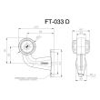 Lampa gabarit cu brat cu cot 90°, 125mm, bec, alb-rosie, 12-24V, FT-033-D Fristom 