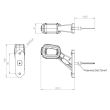 Lampa gabarit cu brat 129mm, LED, oblic 45 grade, stanga, HOR101, LDCC2696 Horpol