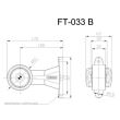 Lampa gabarit cu brat drept, 135mm, bec, alb-rosie, FT-033-B Fristom