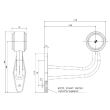 Lampa gabarit cu brat cu cot 90°, 175mm, LED, alb-rosie, 12-36V, FT-009-F Fristom