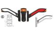 Lampa gabarit cu brat 190mm, oblic 45°, Led Neon si semnalizare dinamica, set stanga / dreapta Cobra 202008L+H