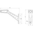 Lampa gabarit brat 190mm, LED, oblic la 45°, 3 functii, stanga, FT-146 L Fristom