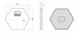 Catadioptru hexagonal cu adeziv, rosu, 75mm, UO6 1203 Was