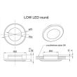 Lampa interior plafon fi95 FT-046S LED, incastrata, argintiu 9-36V Fristom