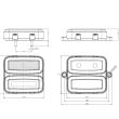 Lampa stop 117x111, 3 functii, LED, stanga / dreapta, Lampdemia W226 1482/I Was