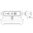 Lampa stop 130x29, 3 functii, LED, 12-24V, cu suport, LZD 2964 Horpol