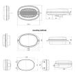 Lampa spate 136x91, 3 functii, LED Neon, cu 2 tipuri de prindere, stanga/dreapta, W205 1427L/P Was