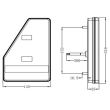Lampa stop 145x218, 12/24V, LED, 5 functii, triunghi, stanga, L1908 TruckLed