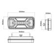 Lampa stop 220x100, 5 functii, LED Neon, 10-30V, cu mers inapoi si catadioptru reflectorizant, cablu 24cm, stanga-dreapta, X Spider, L2425 TruckLed