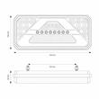 Lampa stop 236x104, LED, 5 functii, ceata, mers inapoi, semnalizare dinamica, dreapta, 02365 Amio