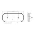 Lampa spate 302x130, LED, 7 functii cu iluminare numar, stanga, FT-600 L T Led DI Fristom