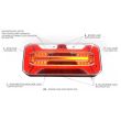 Lampa spate 305x132, 6 functii, semnalizare dinamica, stanga, X W184 1278 DD L Was