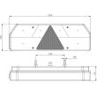 Lampa spate 420x140, 8 functii, cu triunghi si mufa, dreapta L2024 TruckLed