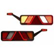Lampa stop 450x138, 24V, LED, 6 functii, ceata, mers inapoi, cu triunghi si lampa gabarit, drepata, FT-700-146P Fristom