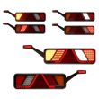 Lampa stop 450x138, 24V, LED, 6 functii, ceata, mers inapoi, cu triunghi si lampa gabarit, drepata, FT-700-146P Fristom