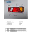 Lampa stop 450x138, 24V, LED, 6 functii, ceata, mers inapoi, cu triunghi, cu mufa, dreapta, FT-700-066P AMP7 Fristom