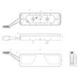 Lampa stop 450x138, 24V, LED, 6 functii, pozitie, frana, semnalizare ,ceata, mers inapoi, catadioptru, cu lampa gabarit, cu mufa 7 pini, stanga, FT-700-146L Amp7 Fristom 