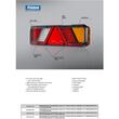 Lampa stop 450x138, 24V, LED, 6 functii, pozitie, frana, semnalizare ,ceata, mers inapoi, catadioptru, cu lampa gabarit, cu mufa 7 pini, stanga, FT-700-146L Amp7 Fristom 
