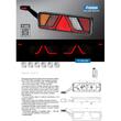Lampa stop 450x138, 24V, LED, 6 functii, pozitie, frana, semnalizare ,ceata, mers inapoi, catadioptru, cu lampa gabarit, cu mufa 7 pini, dreapta, FT-700-146P Amp7 Fristom 