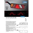 Lampa stop 450x138, 24V, LED, 6 functii, pozitie, frana, semnalizare ,ceata, mers inapoi, catadioptru, cu lampa gabarit, cu mufa 7 pini, stanga, FT-700-146L Amp7 Fristom 