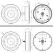 Lampa stop fi152, 3 functii, LED, 12-36V, hamburger, cablu 1m, stanga-dreapta, incastrabila, cu inel cromat, FT-313 LED CHROME