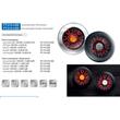 Lampa stop fi152, 3 functii, LED, 12-36V, hamburger, cablu 1m, stanga-dreapta, incastrabila, cu inel cromat, FT-313 LED CHROME