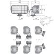 Set Proiectoare faza lunga 180x86, dreptunghiulare cu grila, HP2 Wesem 06525 