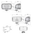 Proiector 220x123 faza lunga, cu pozitie, carcasa cromata, cu grilaj 5HP.26586 Wesem, tir, camion, 4X4, Offroad