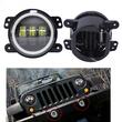 Set 2 proiectoare ceata cu DRL (Angel Eyes) 3 functii, fi90mm, Dacia, Renault, Jeep, Dodge, Chrysler, BK69122