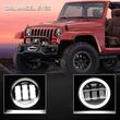 Set 2 proiectoare ceata cu DRL (Angel Eyes) 3 functii, fi90mm, Dacia, Renault, Jeep, Dodge, Chrysler, BK69122