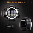 Set 2 proiectoare ceata cu DRL (Angel Eyes) 3 functii, fi90mm, Dacia, Renault, Jeep, Dodge, Chrysler, BK69122