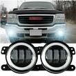 Set 2 proiectoare ceata cu DRL (Angel Eyes) 3 functii, fi90mm, Dacia, Renault, Jeep, Dodge, Chrysler, BK69122