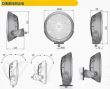 Proiector faza lunga fi180, cu LED, cu pozitie si aparatoare, sticla clara, LC25, Silver Edition, FERVOR 180 LUM2. 51200 Wesem