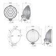 Proiector fi183, mare, carcasa cromata, cu grilaj, stical albastra HO2 40060C Wesem