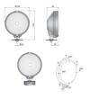 Proiector fi190x90mm, cu faza lunga si pozitie, cu rama cromata, Wesem 43510 Zelmot