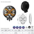 Proiector rotund fi220, faza lunga cu pozitie DRL si stroboscopica, Led, X Spider, L3440
